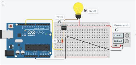 Arduino Control V Led With Tip Transistor Switching