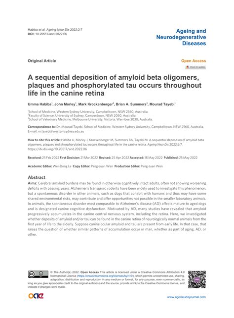 Pdf A Sequential Deposition Of Amyloid Beta Oligomers Plaques And