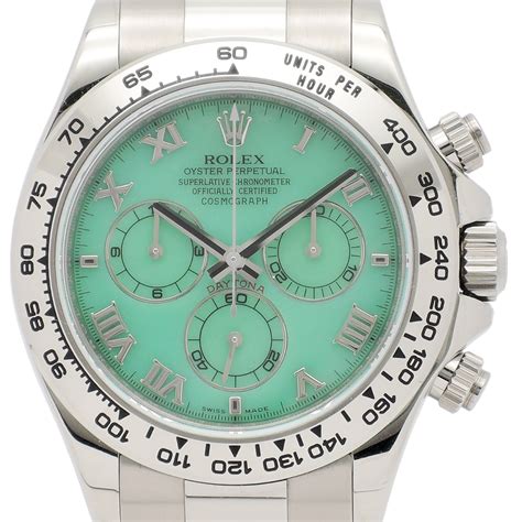 ロレックス デイトナ 116509 D番18k Wgホワイトゴールド 無垢クリソプレーズ グリーン文字盤 Rolex Daytona