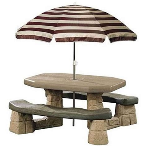 Naturally Playful Picnic Table with Umbrella | Review Price