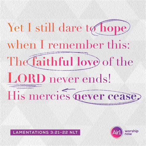 Air S Verse Of The Day Yet I Still Dare To Hope When I Remember This