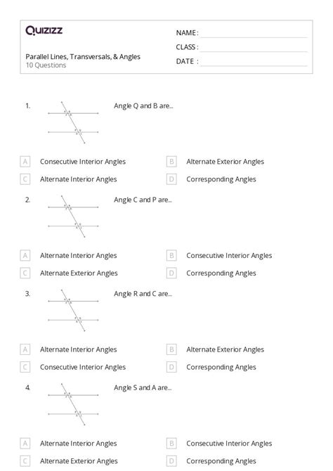 50+ transversal of parallel lines worksheets on Quizizz | Free ... - Worksheets Library