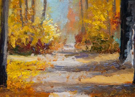 Autumn Forest Landscape Painting Original Art On Canvas Fall Etsy