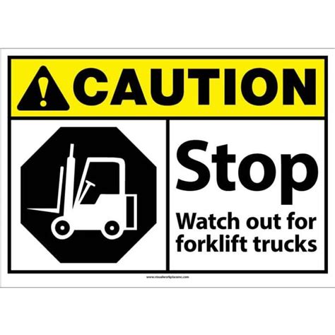 ANSI Caution Stop Watch Out For Forklift Trucks Visual Workplace Inc