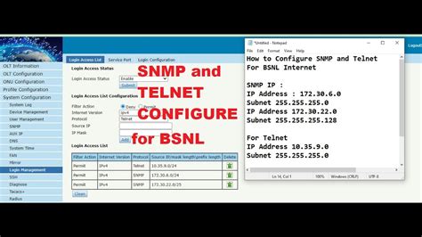 How To Configure Snmp And Telnet In Olt Enable Snmp And Telnet In Olt