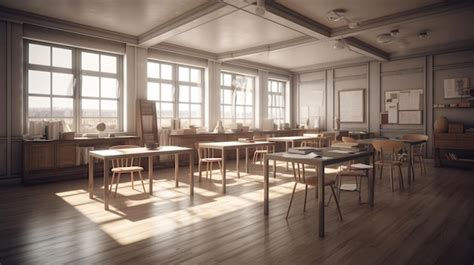 Premium AI Image | High School Classroom Interior