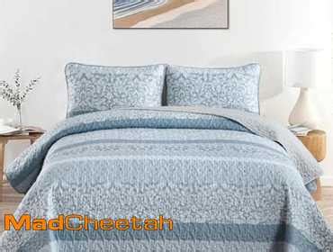 Madcheetah Djy Boho Quilt Set Queen Size Blue