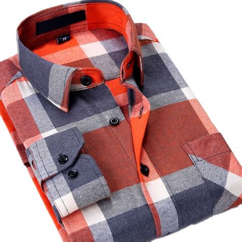 Popular Blue Orange Plaid Shirt-Buy Cheap Blue Orange Plaid Shirt lots ...