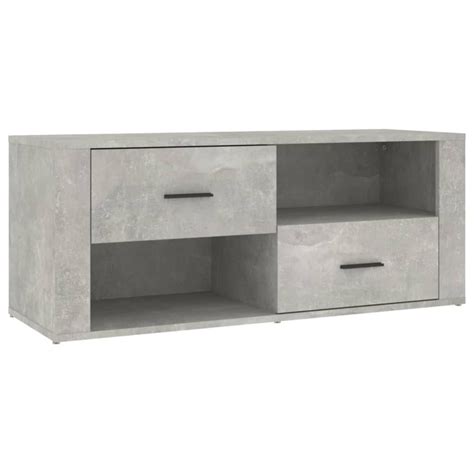 Meuble TV Gris béton 100x35x40 cm Bois d ingénierie Leroy Merlin