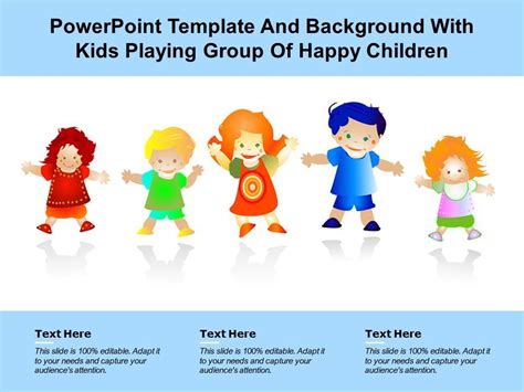 Powerpoint Template And Background With Kids Playing Group Of Happy