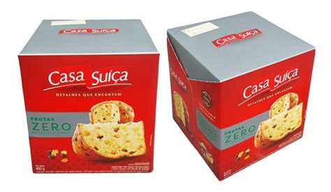 Panettone Casa Suíça Frutas Zero Kit 2 Unidades De 400g Frete grátis