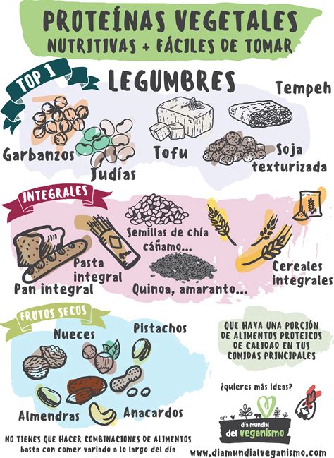 Proteínas vegetales infografía Alimentos veganos Alimentacion