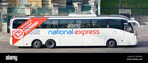 Close Up Of National Express Coach On Route Between Victoria London And