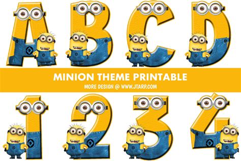 Minion Alphabet Letters and Numbers Free Printables