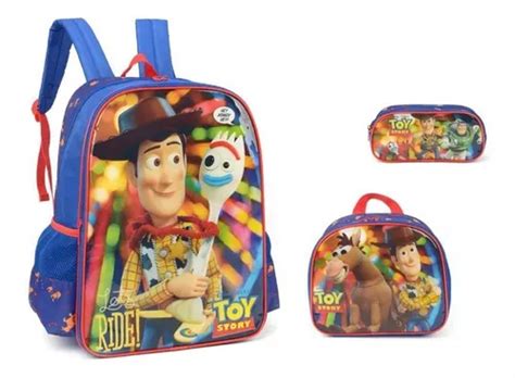 Kit Escolar Toy Story Mochila Costas Lancheira Estojo