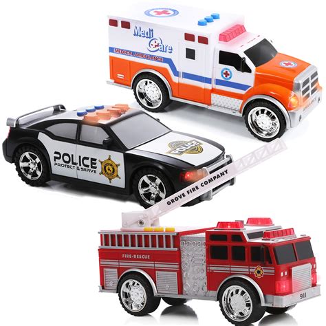 Buy Emergency Rescue Vehicles Ambulance Fire Truck And Car 3 Piece