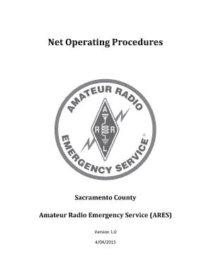 Fillable Online Sacramento County Ares Net Control Sacramento