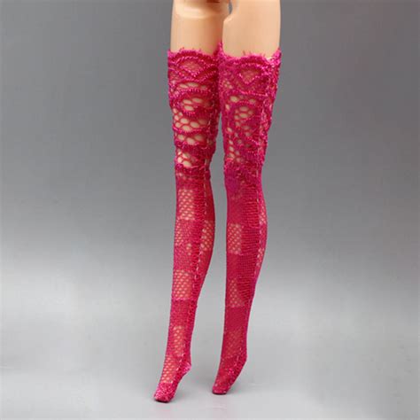 Pair Lace Stockings Small Decorative Bjd Lace Long Socks Nude