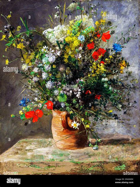 Flowers In A Vase C Painting In High Resolution By Pierre