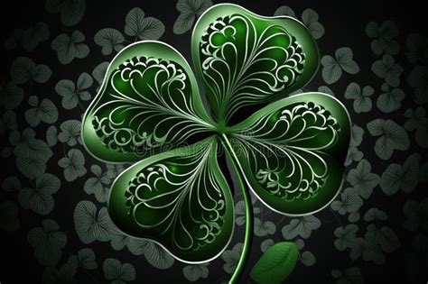 Four Leaf Clover Lucky St Stock Illustration Illustration Of