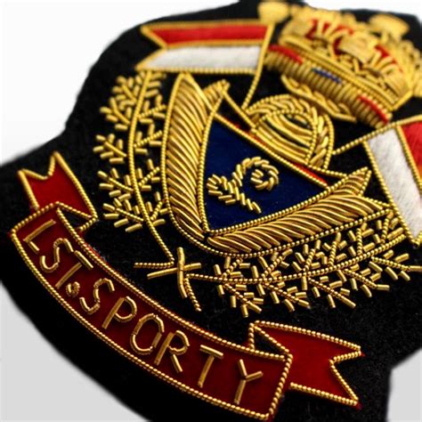 Blazer Badges Custom Hand Embroidered Wire Bullion Crest Patch