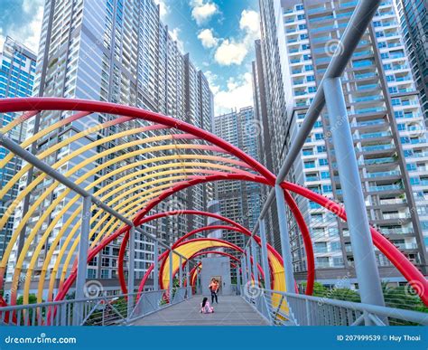 Pedestrian Bridge Architecture Connecting High End Apartment Complex