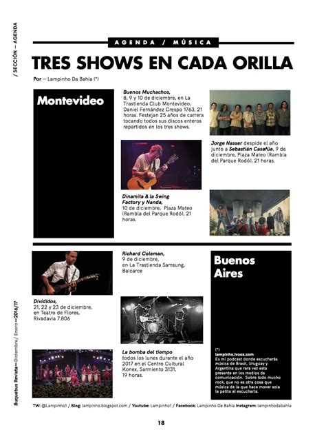 BQB Revista Nro 4 Tres Shows En Cada Orilla De Diciembre Enero MVD