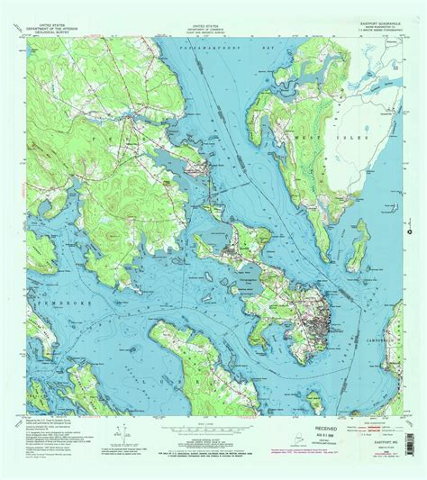 Eastport Maine 1949 1988 USGS Old Topo Map Reprint 7x7 ME Quad