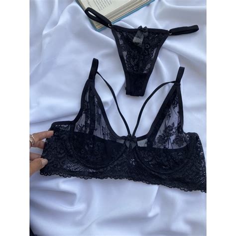 Conjunto De Lingerie Sem Bojo Rihanna Shopee Brasil