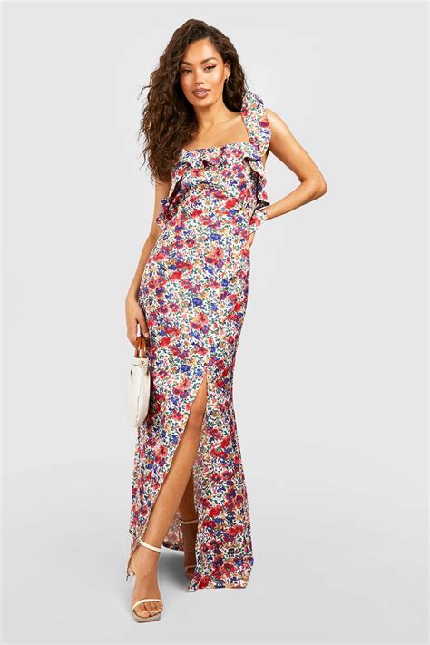 Floral Ruffle Maxi Dress Boohoo Usa