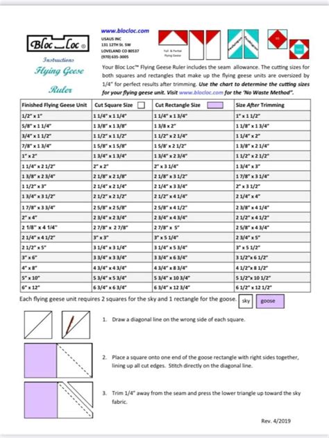 Instructions On How To Use Bloc Loc S Flying Geese Quilting Rulers