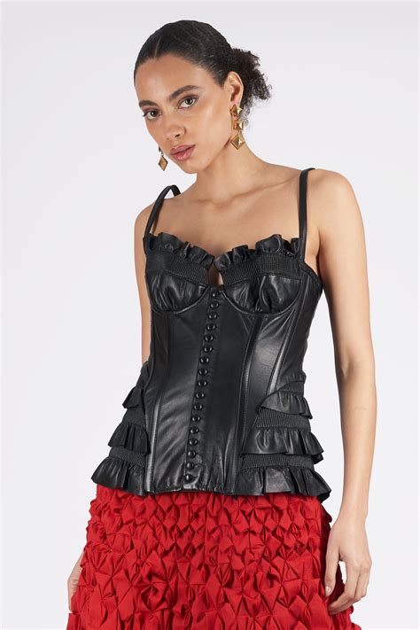 Leather Corset With Frills Nordic Poetry