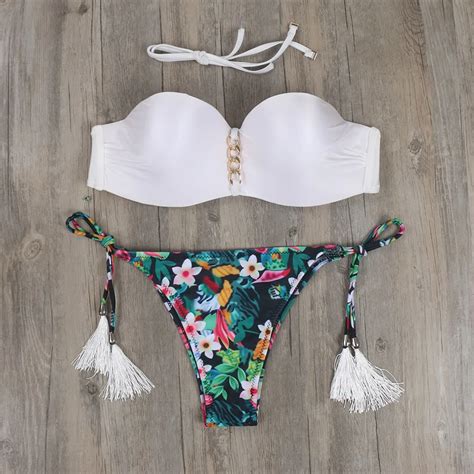 Online Kaufen Großhandel weiß bandeau bikini aus China weiß bandeau