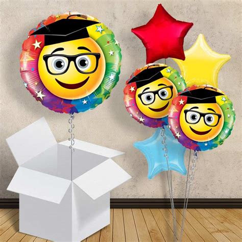 Smile Face Graduation Helium Balloons In A Box