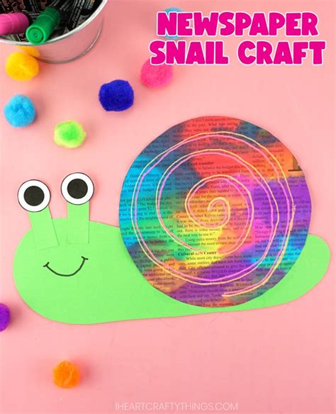 Colorful Newspaper Snail Craft I Heart Crafty Things