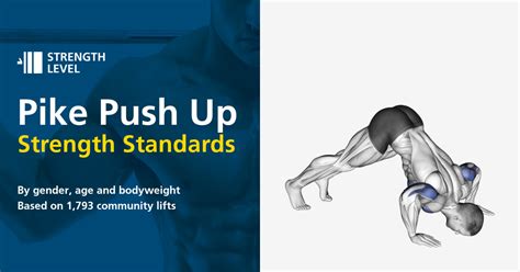 Pike Push Up Standards for Men and Women (lb) - Strength Level