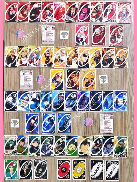 Anime Uno Playing Card Set Model Uno Anime Anime Uno Etsy