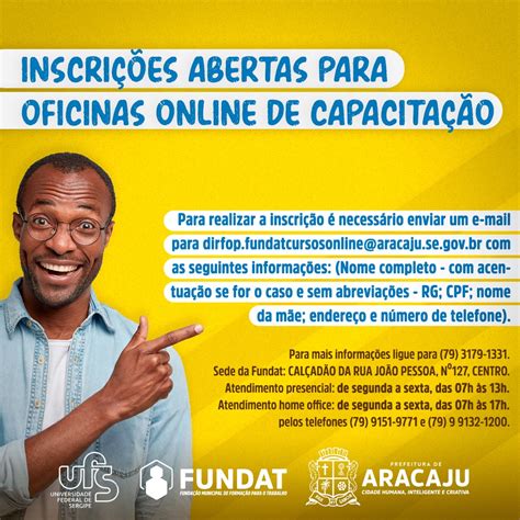 Fundat Est Inscri Es Abertas Para Oficinas Online De Capacita O