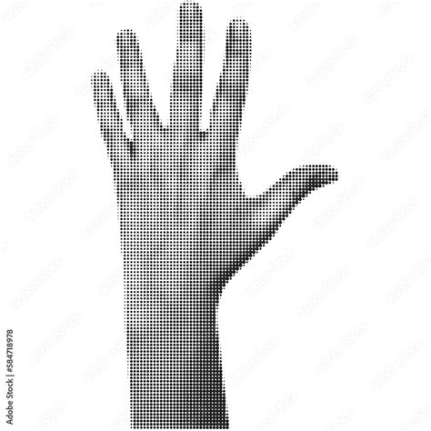 Halftone Hand Trendy Png Pieces Gesture Signs Modern Forms For Card