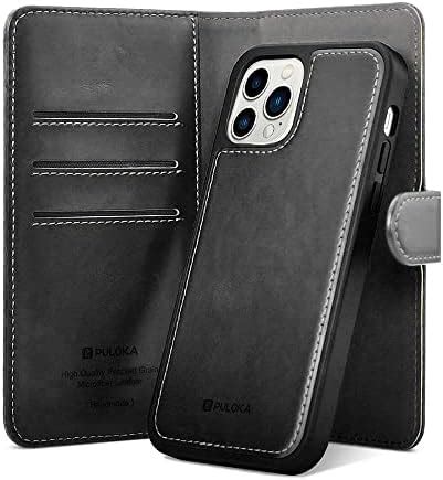 Puloka Iphone Pro Max Pu Leather Wallet Flip Case Cover With