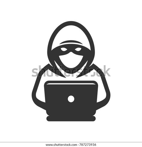 Computer Hacker Laptop Icon Stock Vector Royalty Free