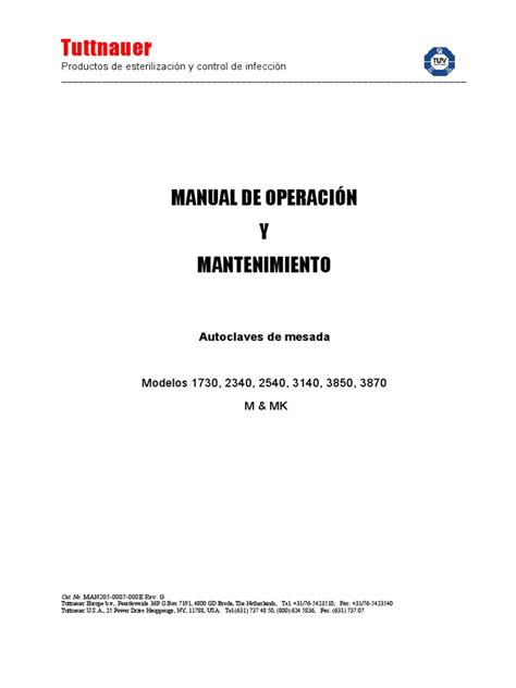 Pdf Manual De Usuario Y Mtto Autoclave Tuttnaver Dokumentips