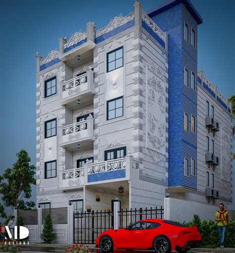 Facade design for a residential building on Behance