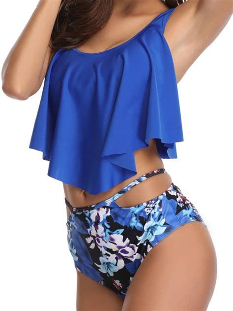 Floral Hanky Hem Bikini Swimsuit SHEIN USA