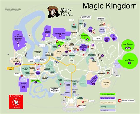 KennythePirate’s Magic Kingdom Map including Fastpass Plus locations ...