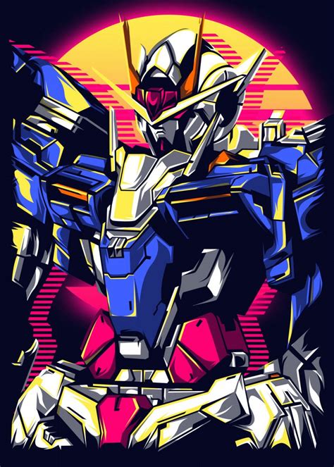 Pg Ooraiser Gundam Retro Poster By Fauzy Design Displate In 2021