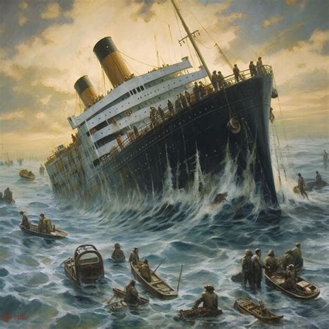 Premium AI Image | titanic ship with a large ship on the front