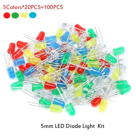 Pcs Mm Led Diode Light Assorted Kit Diy Leds Set White Yellow Red