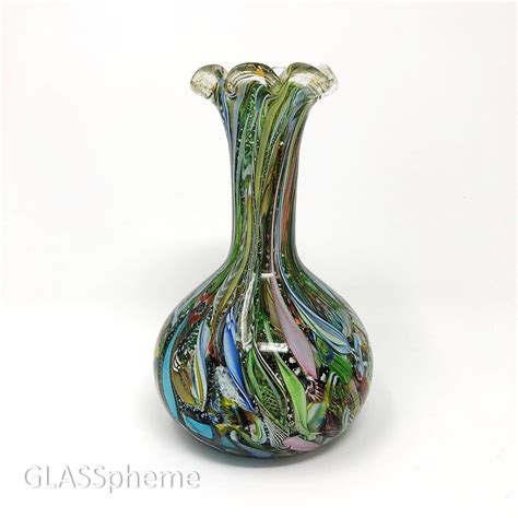 C1950s Avem Murano Tutti Frutti Cased Glass Paperweight Vase Ii