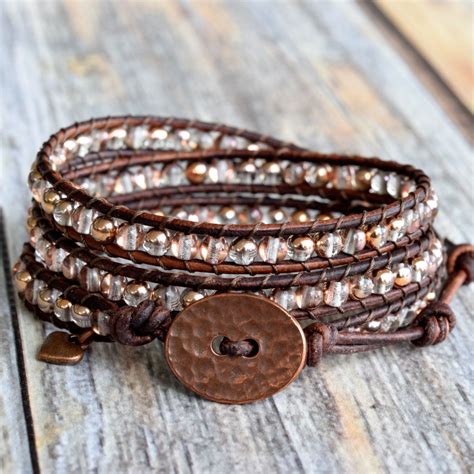 Copper Wrap Bracelet Wrap Bracelet Beaded Wrap Bracelet Beaded